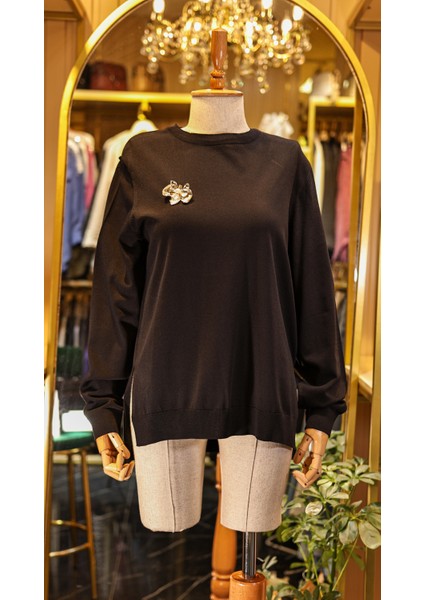 Mıssemramıss Siyah Renk Elegante Triko Bluz