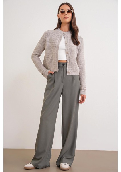 6778 Kadın Links Desenli Crop Triko Hırka Taş fiyatları