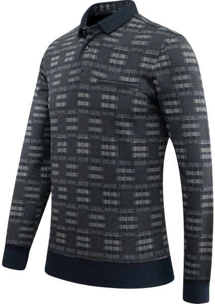 Erkek Polo Yaka Sweat Desenli Cepli Klasik Kalıp - 5231F fiyatları