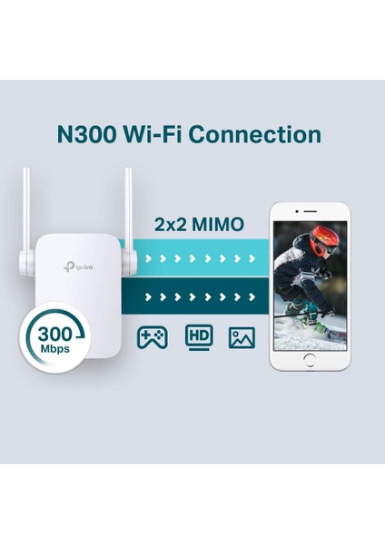TL-WA855RE, N300 Mbps Wi-Fi Menzil Genişletici, 2 Harici Anten ve 1 Ethernet Bağlantı Noktal fırsatları