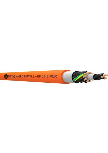 EF6512-PUR-5X0.75 ,kesit 0.75MM² 5-Damar/çok Telli Ağırşart Hareketli Pur Kablo