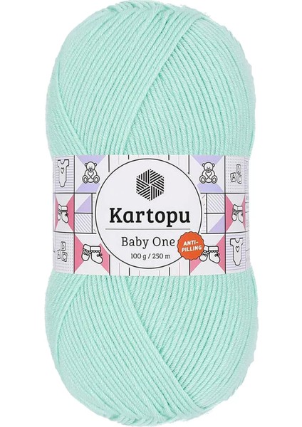 1 Adet Baby One Tüylenmeyen El Örgü İpi Yünü Açık Yeşil K507