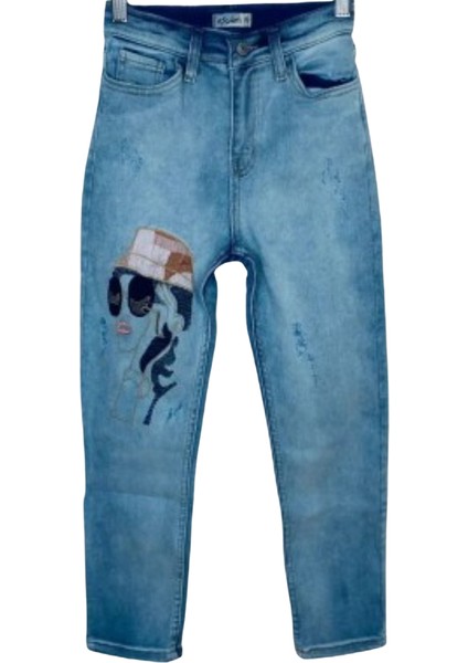 Kız Çocuk Kot Pantolon Jean %100 Pamuk Nakış Baskılı Denim Kumaş fiyatları