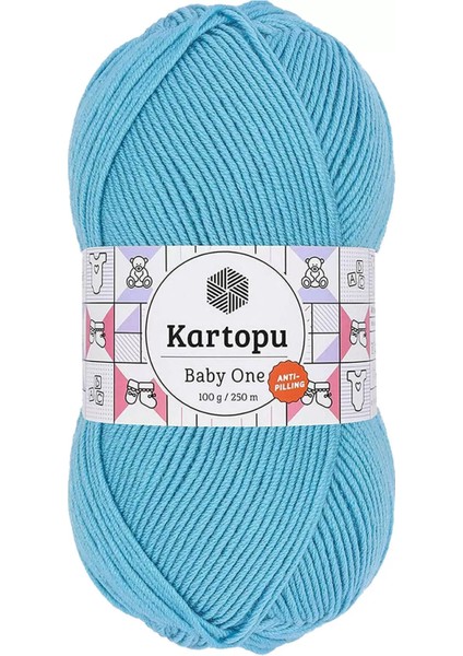 1 Adet Baby One Tüylenmeyen El Örgü İpi Yünü Turkuaz K576