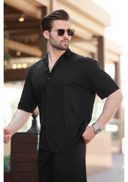 Siyah Basic Erkek Gömlek Takım E7315 fiyatları