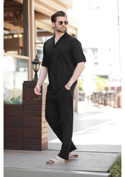 Siyah Basic Erkek Gömlek Takım E7315 modelleri