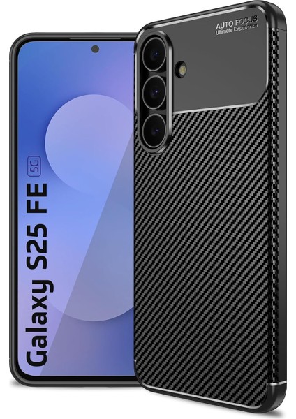 Samsung Galaxy S25 Fe Uyumlu Kılıf Karbon Tasarım Kamera Korumalı Silikon Telefon Kılıfı Kapak