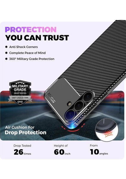 Samsung Galaxy S25 Fe Uyumlu Kılıf Karbon Tasarım Kamera Korumalı Silikon Telefon Kılıfı Kapak modelleri