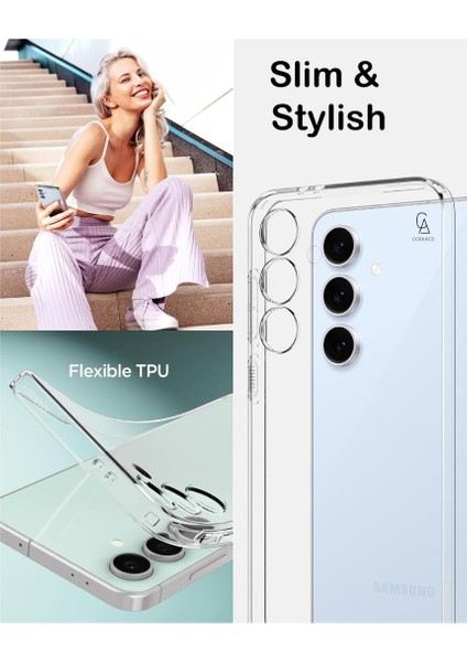 Samsung Galaxy S25 Fe ile Uyumlu Kılıf Esnek Premium Telefon Kılıfı ve Temperli Cam Ekran Koruyucu modelleri