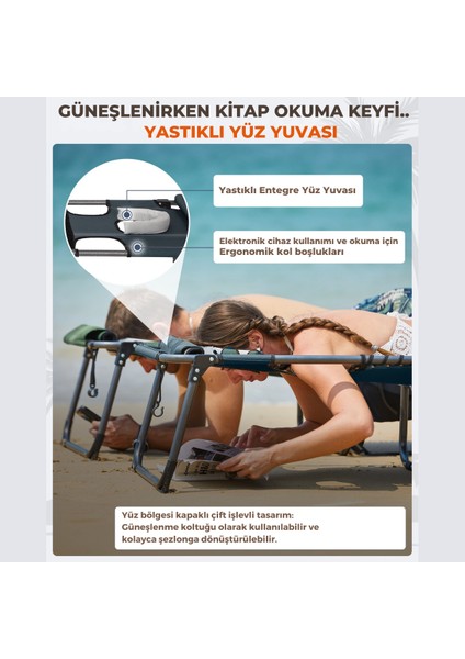 Magnolia B10 Plus Hands-Free Premium 7 Kademeli Katlanır Şezlong Blue/grey fırsatları