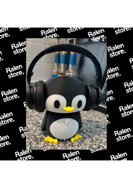 Penguen Kulaklık Standı Kulak Içi Kulaklıklar Için Özel Bölmeli | 20CM | Siyah-Beyaz ( Yüksek Kalite 3D Baskı Pla ) modelleri