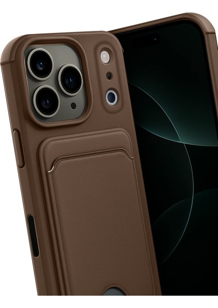 Apple iPhone 17 Pro Max Uyumlu Arka Kamera Korumalı Kart Koyulabilen Silikon Kartlıklı Kılıf Kapak modelleri