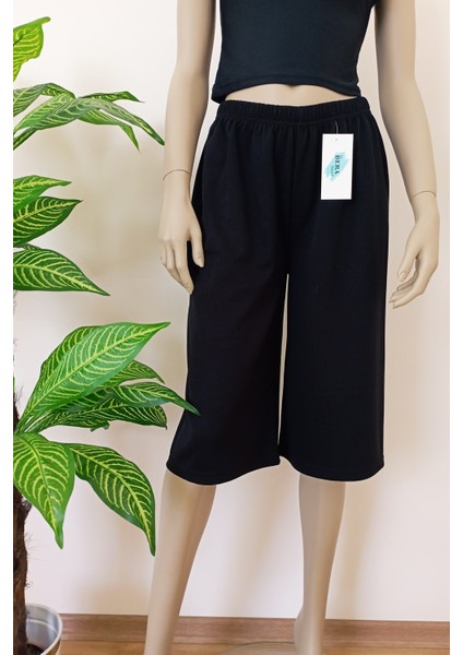 Kadın-Erkek Düz Kesim Yumuşak Dokulu Bol Paçalı Bermuda Alt indirimleri