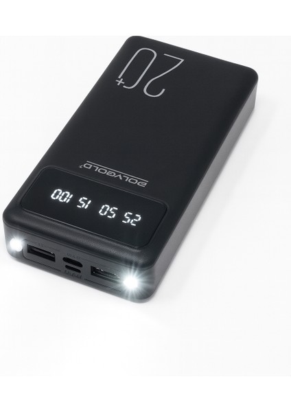 Digimonster PG-PW320 | 20000 Mah Powerbank | Hızlı Şarj | Çift USB + Type-C Giriş | LCD Ekranlı | Taşınabilir Şarj Cihazı | Siyah modelleri