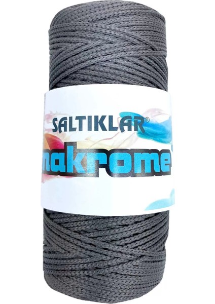 1 Adet Polyester Makrome İpi 420 Koyu Gri 100 gr