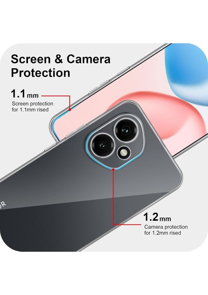 Honor 400 ile Uyumlu Kılıf Şeffaf Esnek Silikon Telefon Kılıfı Kapak