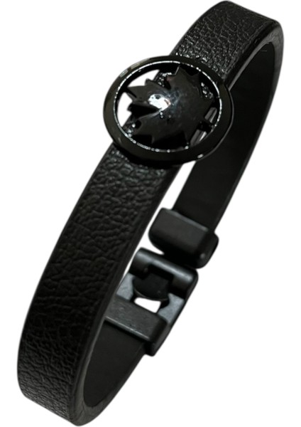 Erkek Bileklik Mıknatıslı Suni Deri Boncuk Taşlı Charm Hasır Örgü Bileklik