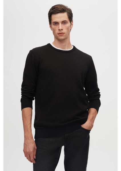 Ds Damat Regular Fit Siyah Tüylenme Yapmayan Bisiklet Yaka Pamuklu Triko Kazak 5HF06ORT12004 modelleri