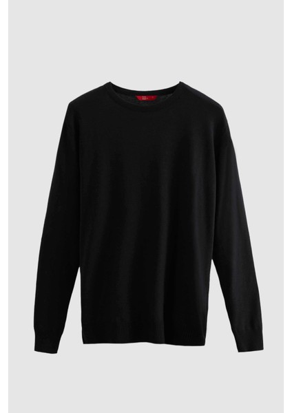 Ds Damat Regular Fit Siyah Tüylenme Yapmayan Bisiklet Yaka Pamuklu Triko Kazak 5HF06ORT12004 indirimleri