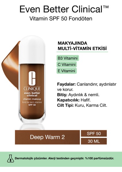 Even Better Clinical Vitamin Makeup Spf 50 Fondöten - Renk: Deep Warm 2 - 30ML | C Vitamini