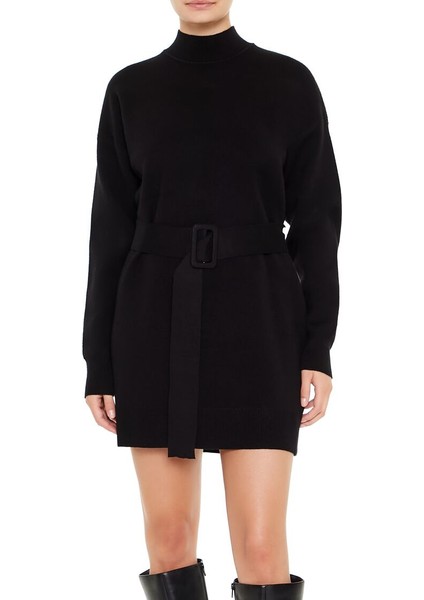 Kemerli Mini Triko Elbise fırsatları