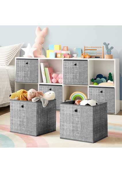 Saklama Kutusu, 6'lı Set, Dokunmamış Kumaştan Yapılmış Saplı Düzenleme Kutuları, Katlanır K modelleri