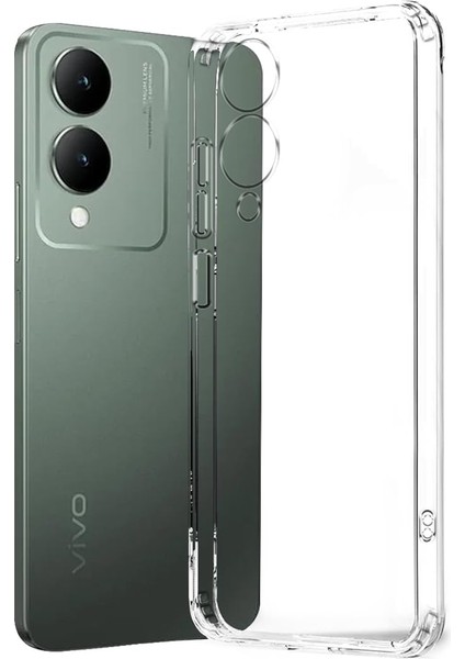 Vivo Y17S 4g ile Uyumlu Kılıf Şeffaf Kamera Korumalı Esnek Silikon Telefon Kılıfı Kapak