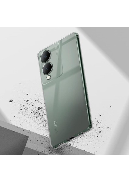 Vivo Y17S 4g ile Uyumlu Kılıf Şeffaf Kamera Korumalı Esnek Silikon Telefon Kılıfı Kapak