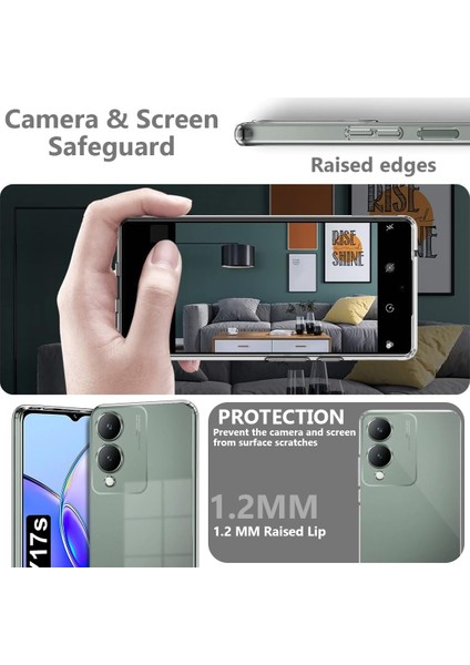 Vivo Y17S 4g ile Uyumlu Kılıf Şeffaf Kamera Korumalı Esnek Silikon Telefon Kılıfı Kapak