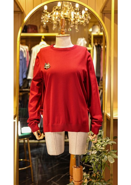 Mıssemramıss Vişne Renk Elegante Triko Bluz