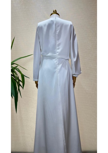 Ekru Renk Diamond Taşlı Elbise modelleri