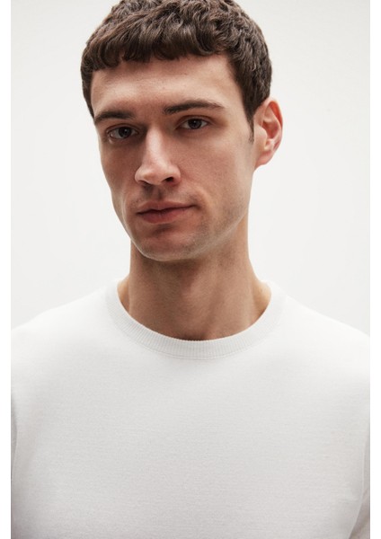 Ds Damat Regular Fit Ekru Tüylenme Yapmayan Bisiklet Yaka Triko Kazak 5HF06ORT12004 fiyatları