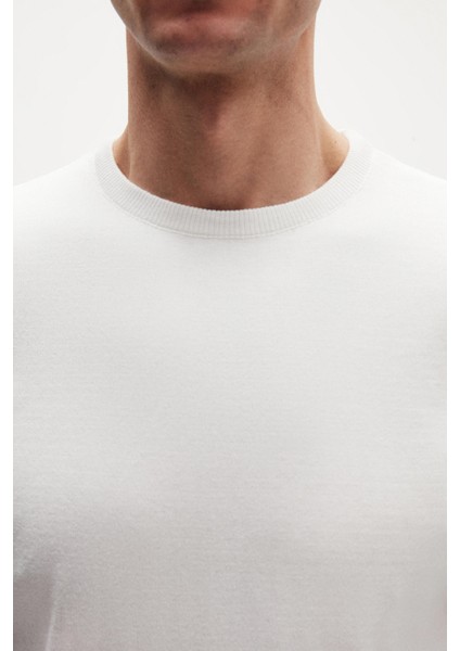 Ds Damat Regular Fit Ekru Tüylenme Yapmayan Bisiklet Yaka Triko Kazak 5HF06ORT12004