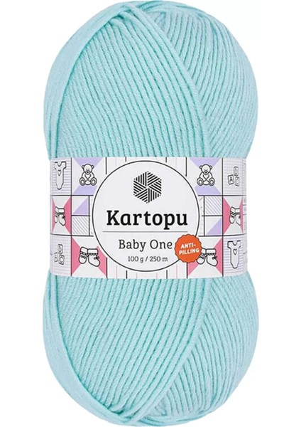 1 Adet Baby One Tüylenmeyen El Örgü İpi Yünü Bebe Mavi K578