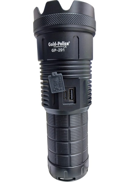 GP-291 Şarjlı El Feneri – 20W Lazer LED – 20000 Lümen – 1000M Menzil – 10000 Mah Batarya – Powerbank Özellikli – Zoom ve 5 Mod modelleri