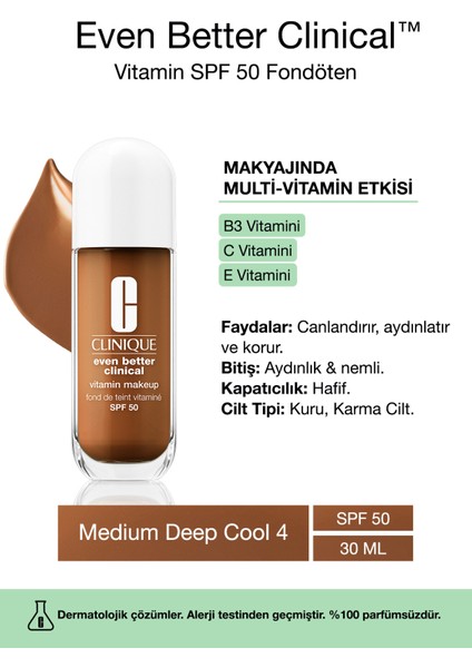 Even Better Clinical Vitamin Makeup Spf 50 Fondöten - Renk: Medium Deep Cool 4 - 30ML | C Vitamini