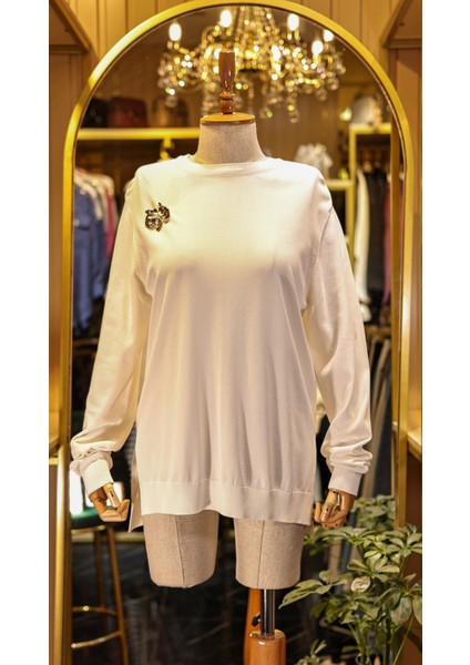 Mıssemramıss Ekru Renk Elegante Triko Bluz