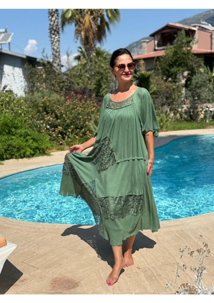 VL5510 Marselina Vual Elbise Hakiyeşil fiyatları