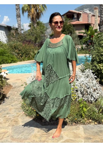 VL5510 Marselina Vual Elbise Hakiyeşil modelleri