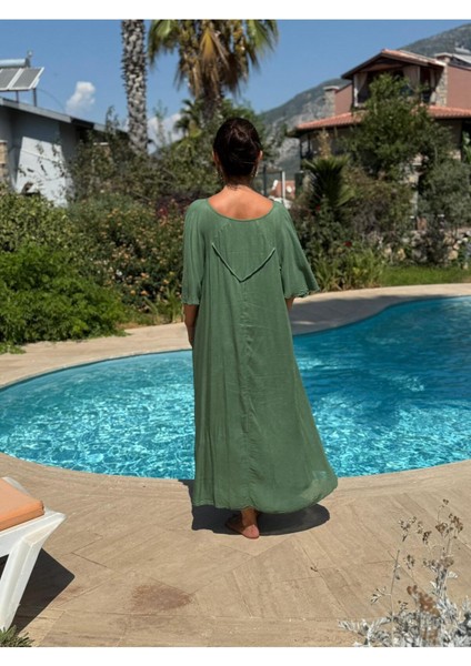 VL5510 Marselina Vual Elbise Hakiyeşil