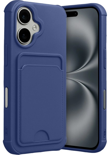 Apple iPhone 17 Uyumlu Arka Kamera Korumalı Kart Koyulabilen Silikon Kartlıklı Kılıf Kapak
