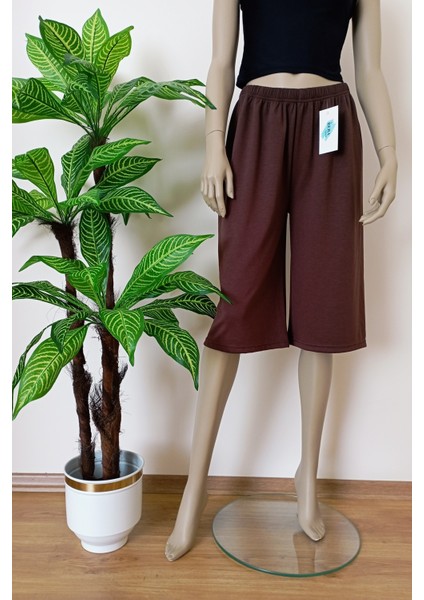 Kadın-Erkek Düz Kesim Yumuşak Dokulu Bol Paça Bermuda Alt modelleri