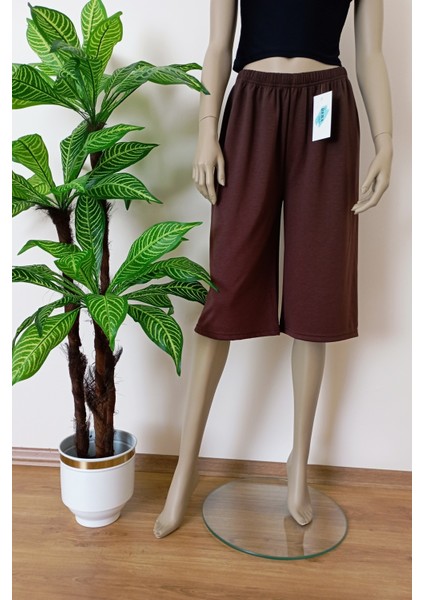 Kadın-Erkek Düz Kesim Yumuşak Dokulu Bol Paça Bermuda Alt indirimleri