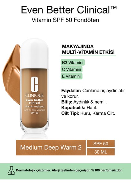 Even Better Clinical Vitamin Makeup Spf 50 Fondöten - Renk: Medium Deep Warm 2 - 30ML | C Vitamini
