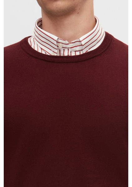 Ds Damat Regular Fit Bordo Tüylenme Yapmayan Bisiklet Yaka Pamuklu Triko Kazak 5HF06ORT12004 modelleri