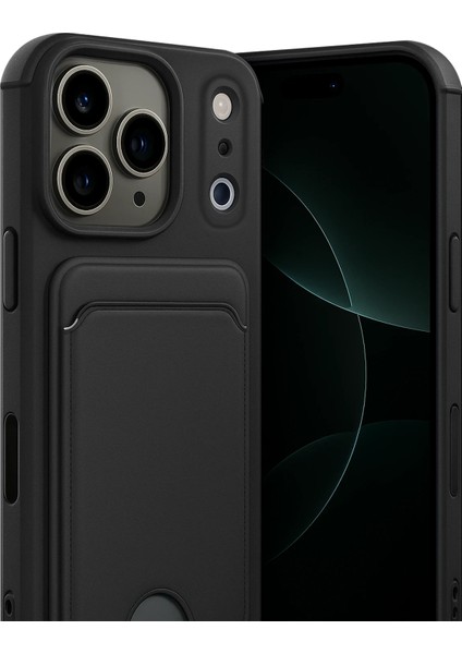Apple iPhone 17 Pro Uyumlu Arka Kamera Korumalı Kart Koyulabilen Silikon Kartlıklı Kılıf Kapak fiyatları