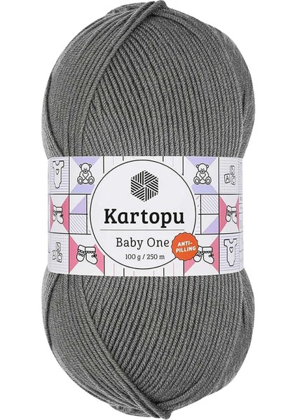 1 Adet Baby One Tüylenmeyen El Örgü İpi Yünü Koyu Gri K1921