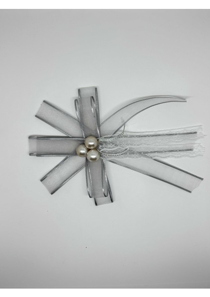 Gelin Bohçası Için Özel Incili 2 Adet Gümüş Bohça Çiçeği modelleri