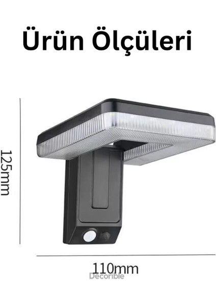 Bendi Solar Aplik Sensörlü Dekoratif Güneş Enerjili Bahçe Duvar Aydınlatması Beyaz Işık