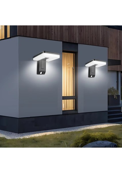 Bendi Solar Aplik Sensörlü Dekoratif Güneş Enerjili Bahçe Duvar Aydınlatması Beyaz Işık
